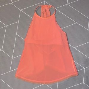Lululemon coral tank with built in bra underneath. Size 4. Like new!